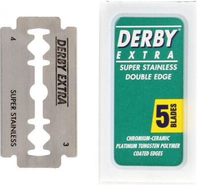 DERBY Extra celé žiletky 5 ks balenie (blister)