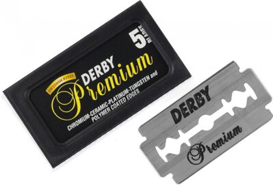 DERBY Premium celé žiletky 5 ks balenie (blister)