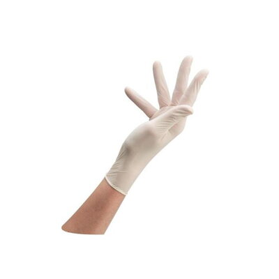 SIBEL ochranné rukavice latexové 100 ks "M" púdrované 