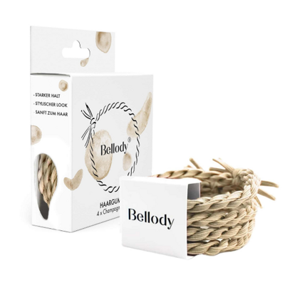 BELLODY Hair Ties gumičky do vlasov Champagne Beige 4 ks