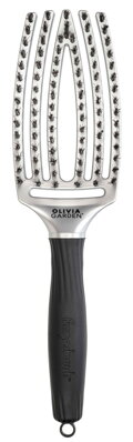 OLIVIA GARDEN Finger Brush kefa na vlasy masážna 6-radová stredná Silver