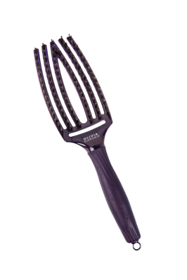 OLIVIA GARDEN Finger Brush kefa na vlasy masážna 6-radová stredná Violet Amethyst