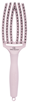 OLIVIA GARDEN Finger Brush kefa na vlasy masážna 6-radová stredná Pastel Pink