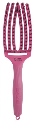 OLIVIA GARDEN Finger Brush kefa na vlasy masážna 6-radová stredná Bright Pink