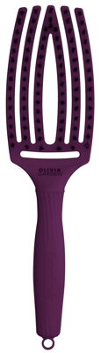 OLIVIA GARDEN Finger Brush kefa na vlasy masážna 6-radová stredná Deep Purple