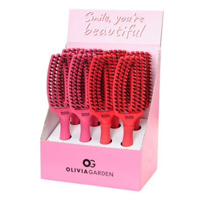 OLIVIA GARDEN Finger Brush Amour Set kefa na vlasy masážna 6-radová stredná 8 ks dve farby