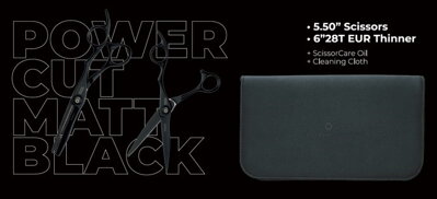 OLIVIA GARDEN PowerCut Matt Black Set 6,25" + effi 6,28"