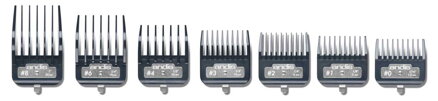 ANDIS 33645 Master Cordless Li prémiové kovovo-plastové násadce 7 ks