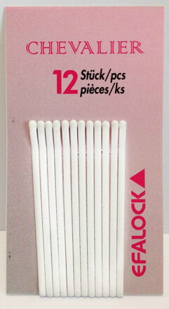 EFALOCK sponky Chevalier rovné 12 ks biele 5 cm