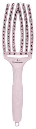 OLIVIA GARDEN Finger Brush kefa na vlasy masážna 6-radová stredná Pastel Pink