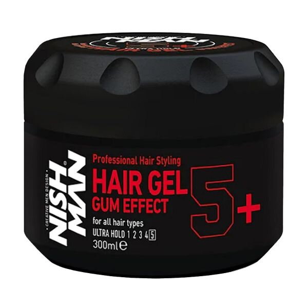 NISHMAN Ultra Strong Gum Effect Hair Gel 5+ 300 ml NISHMAN Ultra Strong Gum Effect Hair Gel 5+ 300 ml