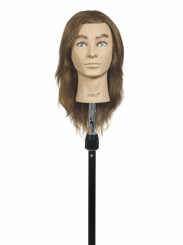 SIBEL Julien cvičná (tréningová) hlava mužská s ľudskými vlasmi dĺžky 20 až 25 cm (bez statívu)