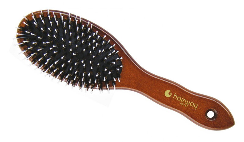 HAIRWAY kefa na vlasy oválna veľká, diviačie štetiny & nylon 11 radová HAIRWAY kefa na vlasy oválna veľká, diviačie štetiny & nylon 11 radová