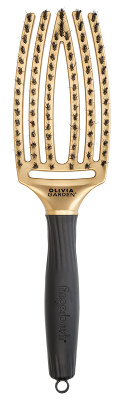 OLIVIA GARDEN Finger Brush Gold kefa na vlasy masážna 6-radová stredná 