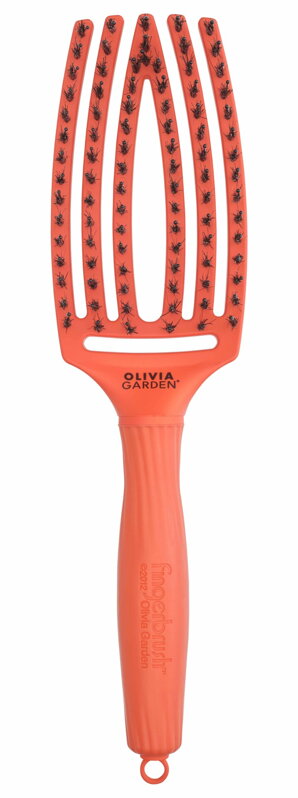 OLIVIA GARDEN Finger Brush Orange Dream kefa na vlasy masážna 6-radová stredná 