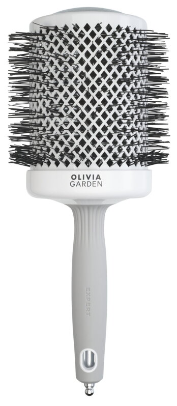 OLIVIA GARDEN 80 mm Expert BlowOut Shine White&amp;Gray kefa na vlasy