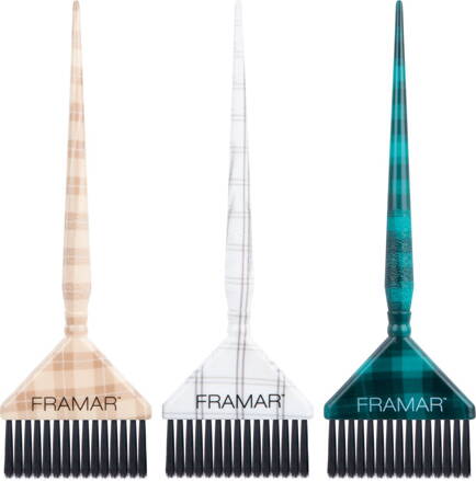 FRAMAR Big Daddy Plaid Hair Day Set široké štetce na farbenie vlasov 3 ks