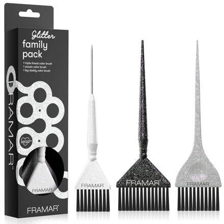FRAMAR Glitter Family Pack štetce na farbenie vlasov 3ks šírka 4,5 - 5 - 6,5 cm