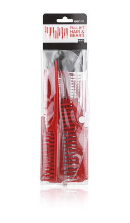 HAIR CARE set hrebeňov na vlasy 10 ks červený