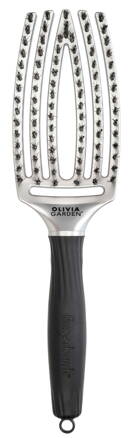 OLIVIA GARDEN Finger Brush Silver kefa na vlasy masážna 6-radová stredná 
