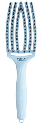 OLIVIA GARDEN Finger Brush Pastel Blue kefa na vlasy masážna 6-radová stredná 