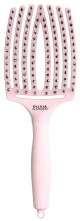 OLIVIA GARDEN Finger Brush Pastel Pink kefa na vlasy masážna 8-radová veľká 