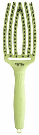 OLIVIA GARDEN Finger Brush Green Pistachio kefa na vlasy masážna 6-radová stredná
