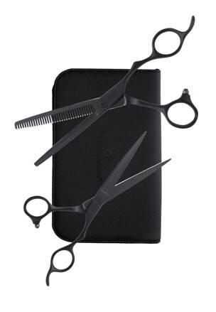 OLIVIA GARDEN Silk Cut Pro Matt Black Set 6,5&quot; + 6,35&quot; kadernícke nožnice