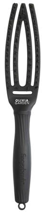 OLIVIA GARDEN Finger Brush Black kefa na vlasy masážna 4-radová malá