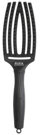 OLIVIA GARDEN Finger Brush Black kefa na vlasy masážna 6-radová stredná
