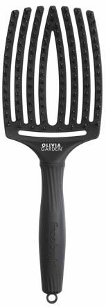 OLIVIA GARDEN Finger Brush Black kefa na vlasy masážna 8-radová velká