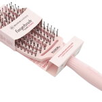 OLIVIA GARDEN Finger Brush Pink Double Bristles kefa na vlasy masážna 6-radová stredná dvojité plastové piny 